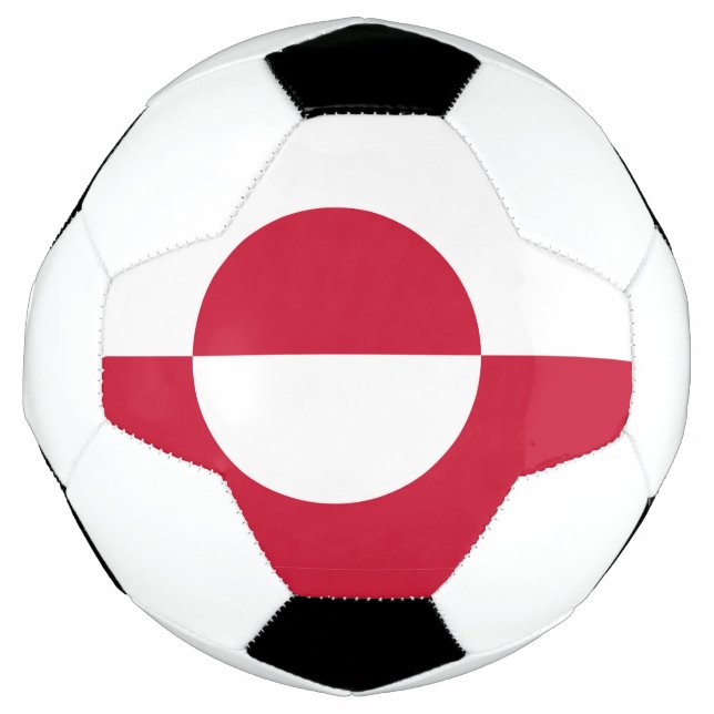 Patriotic Soccer Ball with Greenland Flag (Front)