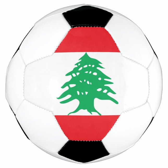 Patriotic Soccer Ball with Lebanon Flag (Front)