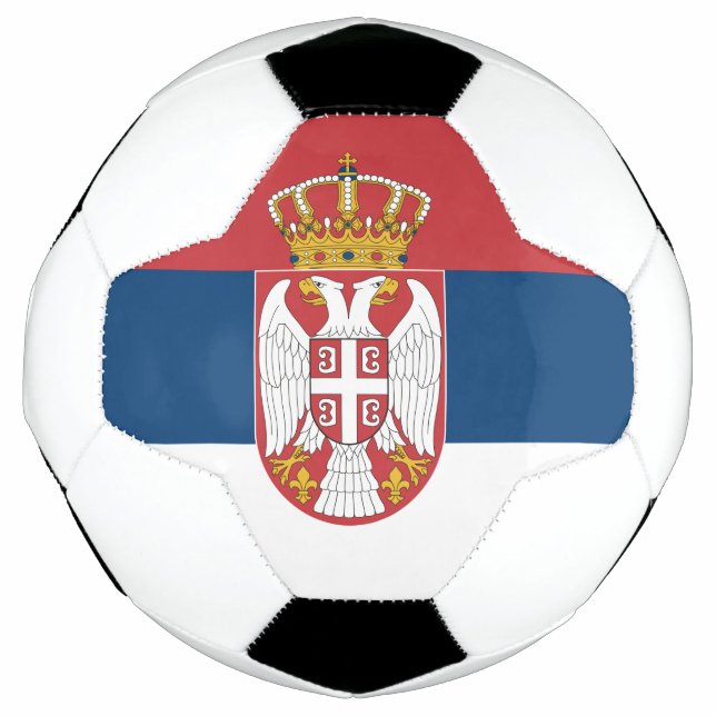 Patriotic Soccer Ball with Serbia Flag (Front)