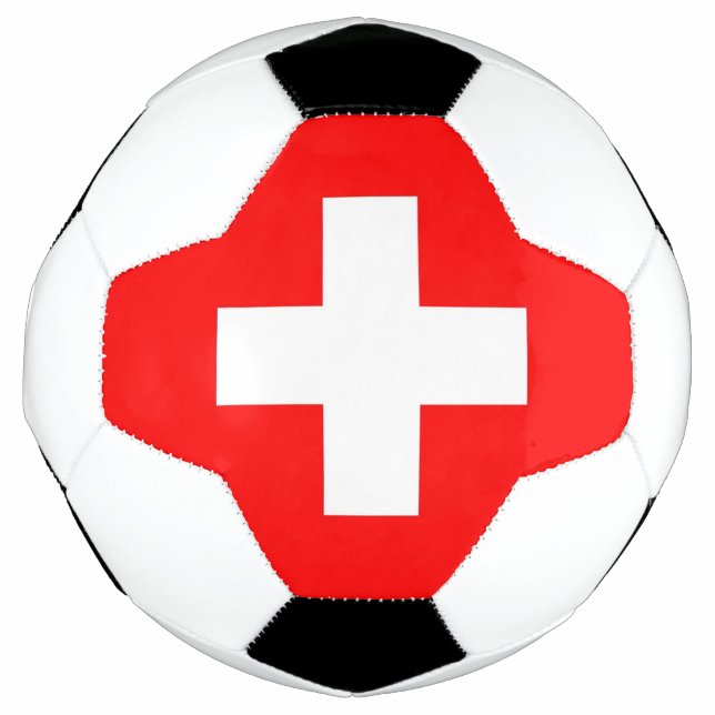 Patriotic Soccer Ball with Switzerland Flag (Front)
