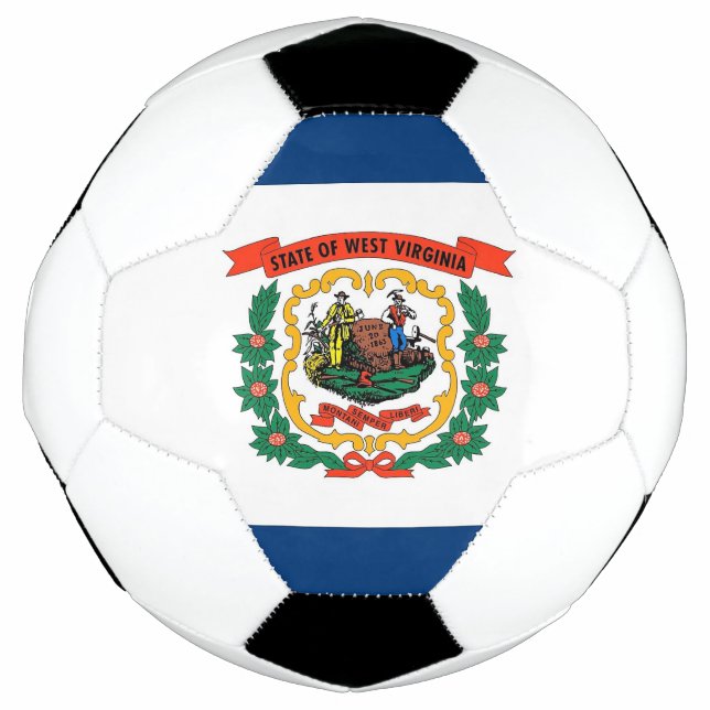 Patriotic Soccer Ball with West Virginia Flag (Front)