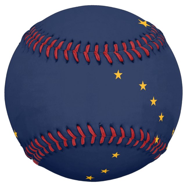 Patriotic Softball with flag of Alaska, USA (Front)