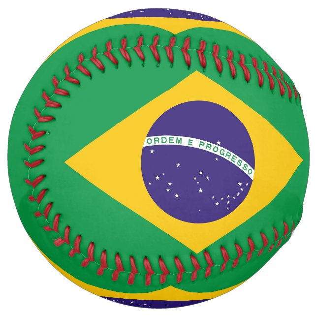 Patriotic Softball with flag of Brazil (Front Left)