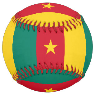 Patriotic Softball with flag of Cameroon