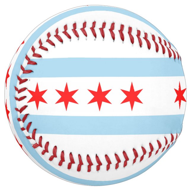 Patriotic Softball with flag of Chicago, USA (Front Left)