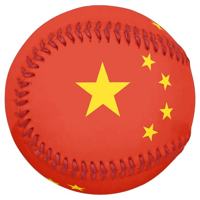 Patriotic Softball with flag of China (Front Left)