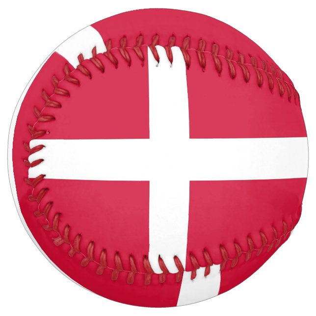 Patriotic Softball with flag of Denmark (Front Left)