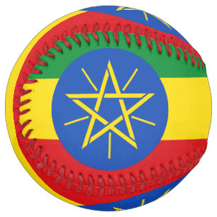 Patriotic Softball with flag of Ethiopia