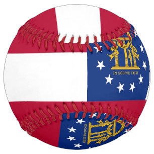 Patriotic Softball with flag of Georgia, USA