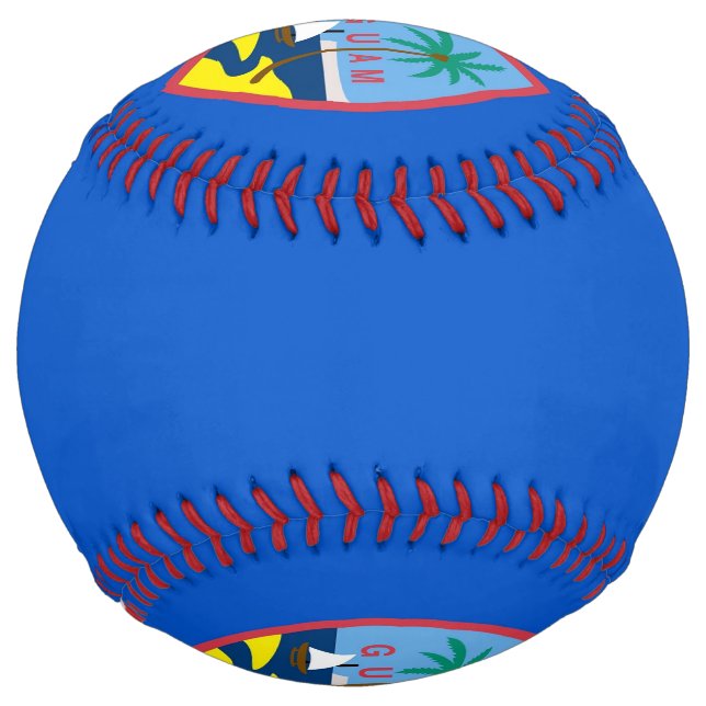 Patriotic Softball with flag of Guam, USA (Front)
