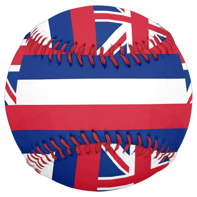 Patriotic Softball with flag of Hawaii, USA (Front)