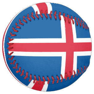 Patriotic Softball with flag of Iceland