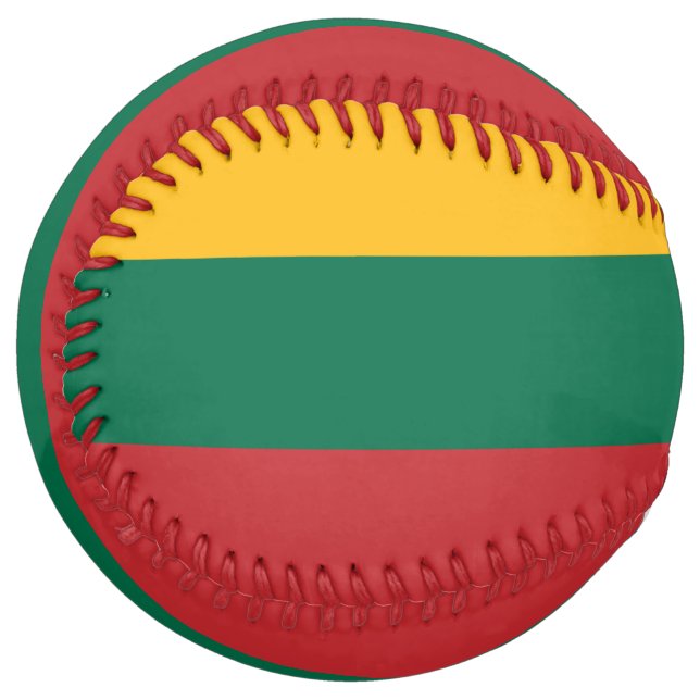 Patriotic Softball with flag of Lithuania (Front Left)