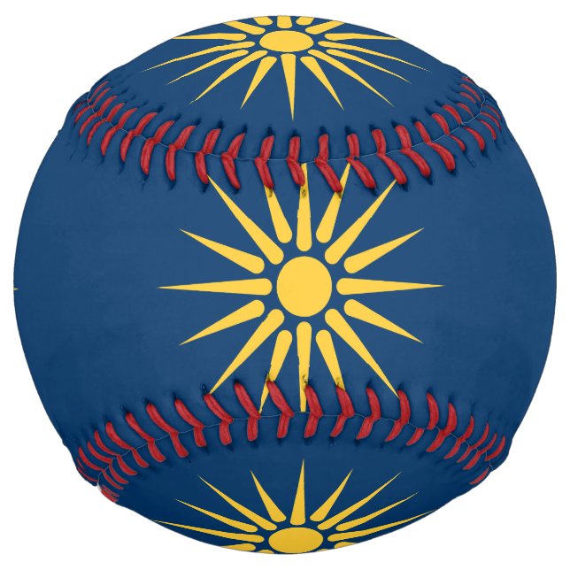 Patriotic Softball with flag of Macedonia, Greece (Front)