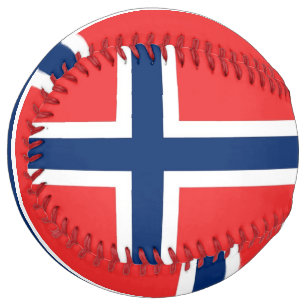 Patriotic Softball with flag of Norway