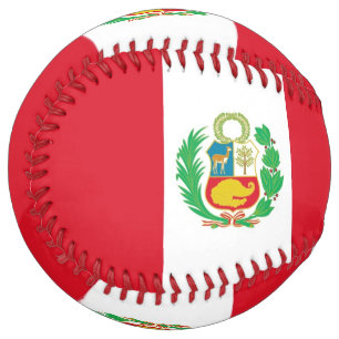 Patriotic Softball with flag of Peru