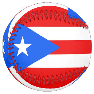 Patriotic Softball with flag of Puerto Rico, USA