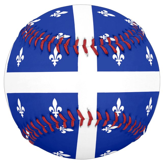 Patriotic Softball with flag of Quebec, Canada (Front)