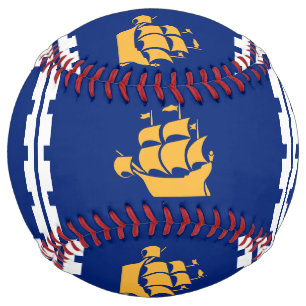 Patriotic Softball with flag of Quebec City