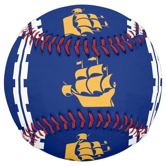 Patriotic Softball with flag of Quebec City (Front)