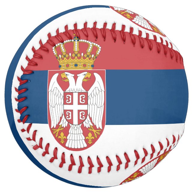 Patriotic Softball with flag of Serbia (Front Left)
