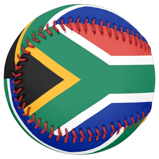 Patriotic Softball with flag of South Africa (Front Left)