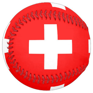 Patriotic Softball with flag of Switzerland