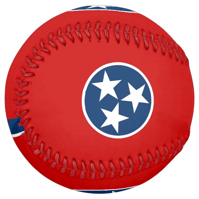 Patriotic Softball with flag of Tennessee USA (Front Left)