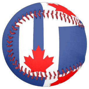 Patriotic Softball with flag of Toronto, Canada