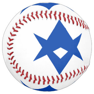Patriotic Softball with flag of Toyota City, Japan