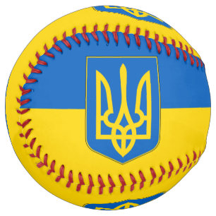 Patriotic Softball with flag of Ukraine