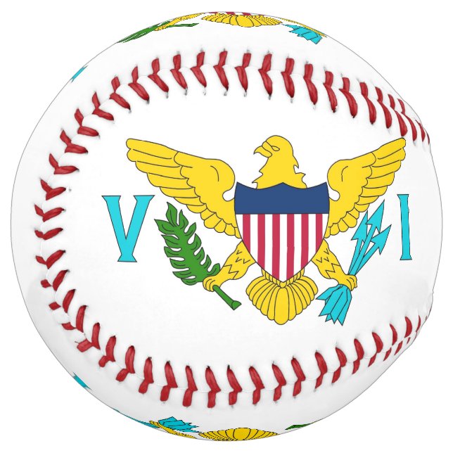 Patriotic Softball with flag of Virgin Islands USA (Front Left)