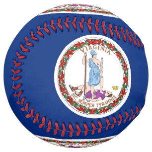 Patriotic Softball with flag of Virginia, USA