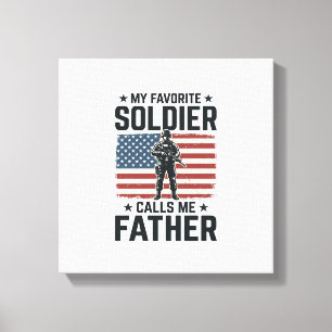 Patriotic Soldier Father Vintage Vector Shirt Desi Canvas Print