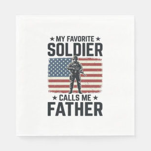 Patriotic Soldier Father Vintage Vector Shirt Desi Napkin