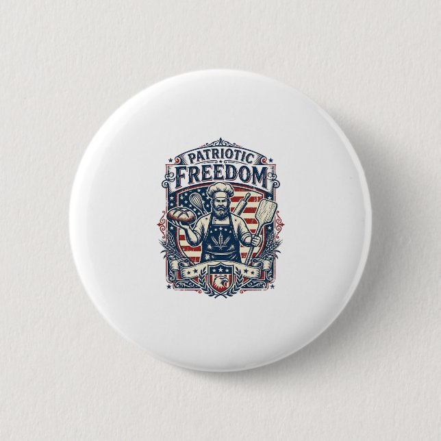Patriotic Sourdough Baker 6 Cm Round Badge (Front)