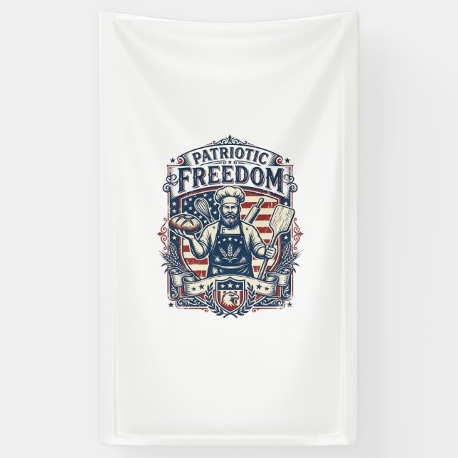 Patriotic Sourdough Baker Banner (Vertical)