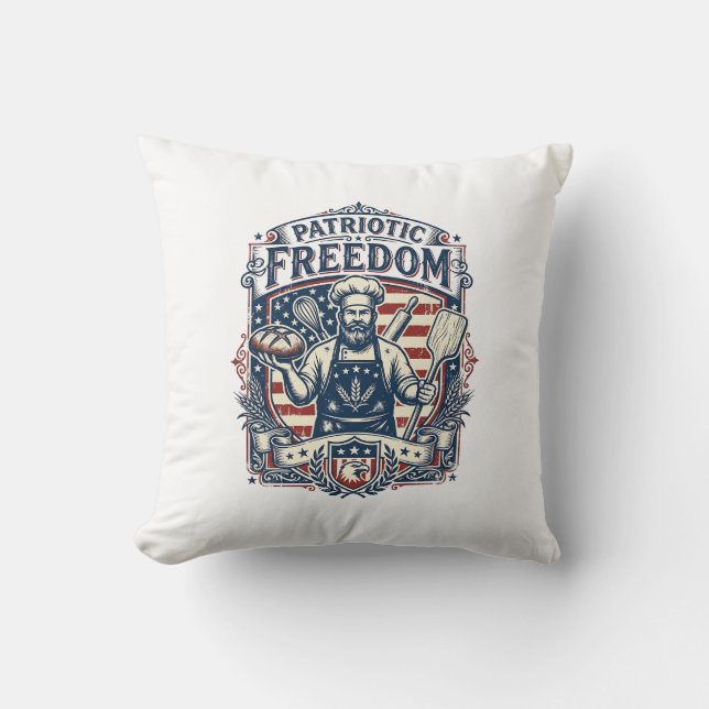 Patriotic Sourdough Baker Cushion (Front)