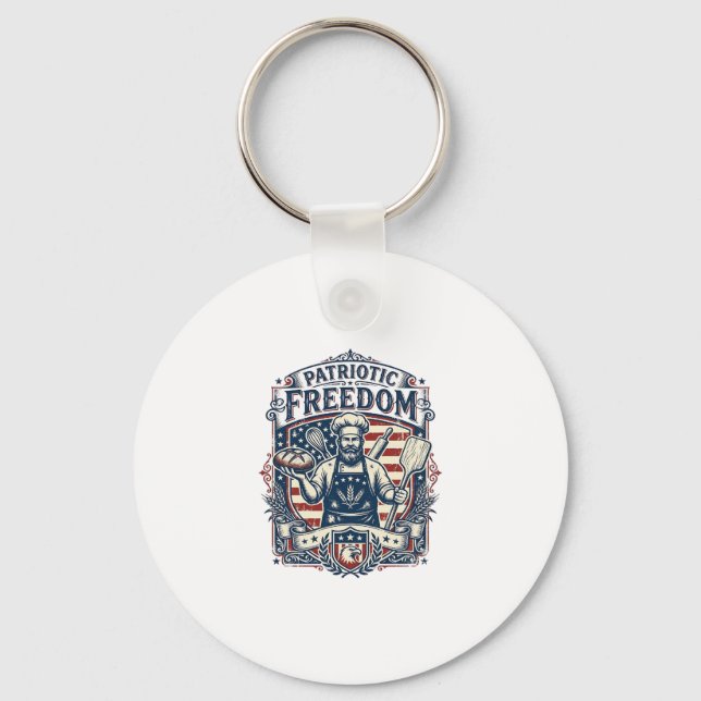 Patriotic Sourdough Baker Key Ring (Front)