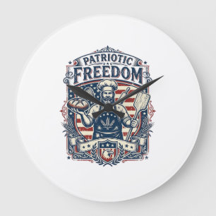 Patriotic Sourdough Baker Large Clock