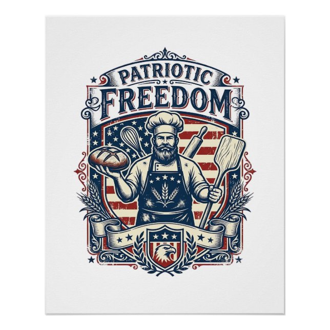 Patriotic Sourdough Baker Poster (Front)