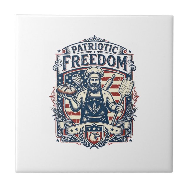 Patriotic Sourdough Baker Tile (Front)