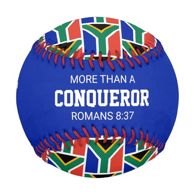 Patriotic SOUTH AFRICA Custom Scripture FLAG Baseball (Front)