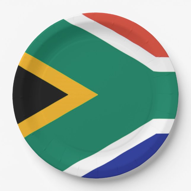Patriotic South Africa flag Bokke Paper Plate (Front)