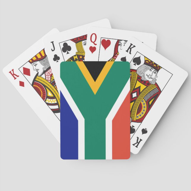 Patriotic South Africa flag Bokke Playing Cards (Back)