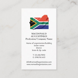Patriotic   SOUTH AFRICA FLAG   Photo Business Card