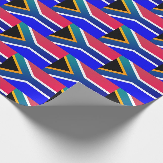 Patriotic SOUTH AFRICA Flag PURPLE TINT Wrapping Paper (Corner)