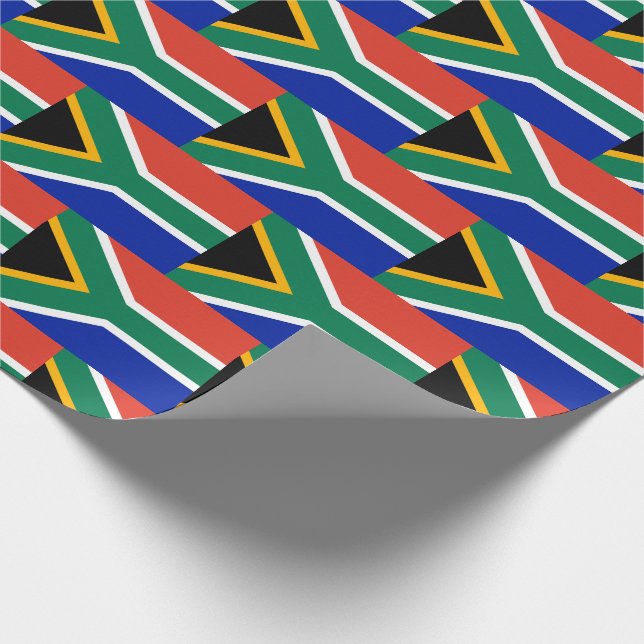Patriotic SOUTH AFRICA Flag Wrapping Paper (Corner)