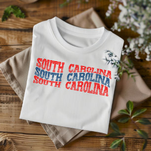 Patriotic South Carolina Red & Blue Boho T-Shirt 