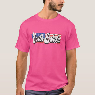 Patriotic South Dakota USA Flag Stripe Home State T-Shirt